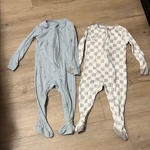 Cloud Island Kids One Piece Footies - Blue and White